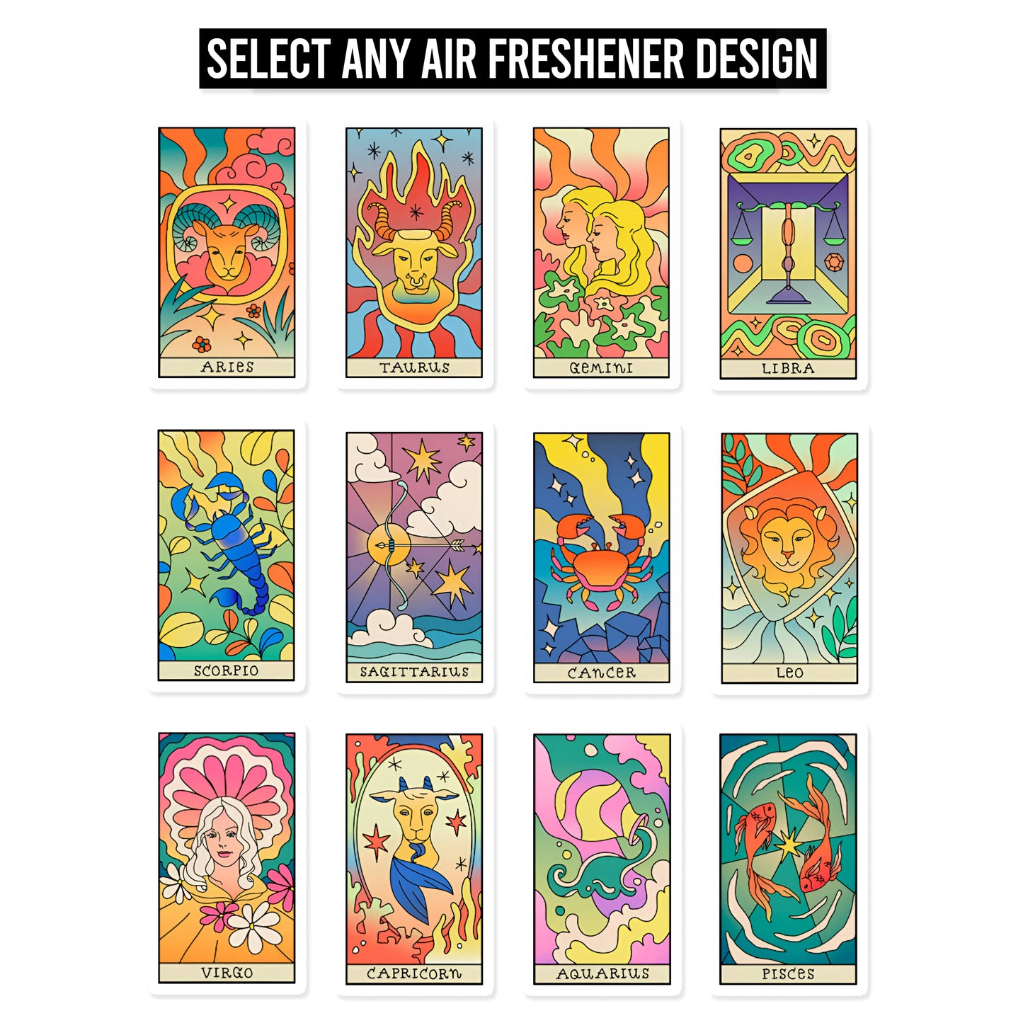 Zodiac Astrology Sign Air Freshener + Vinyl Decal