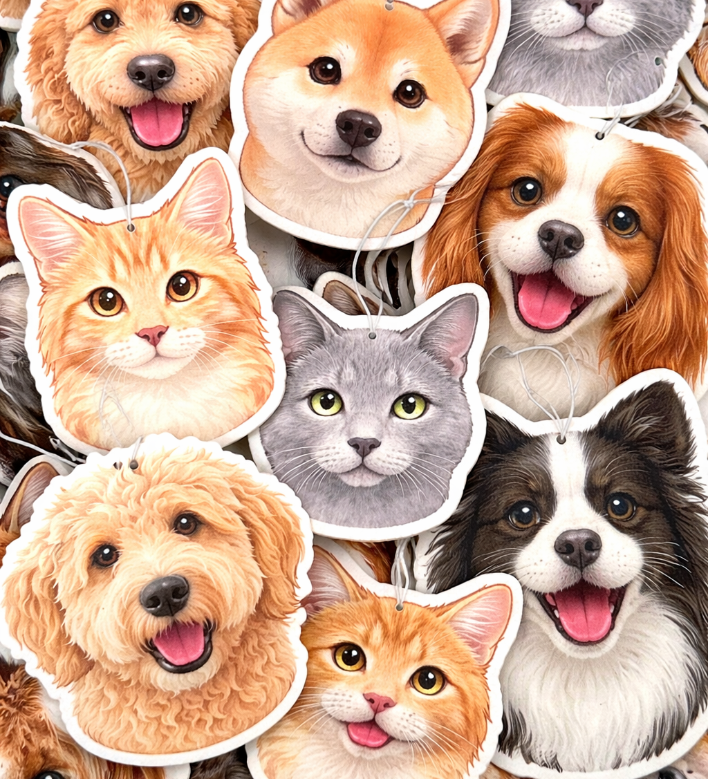 Custom Pet Air Freshener + Sticker