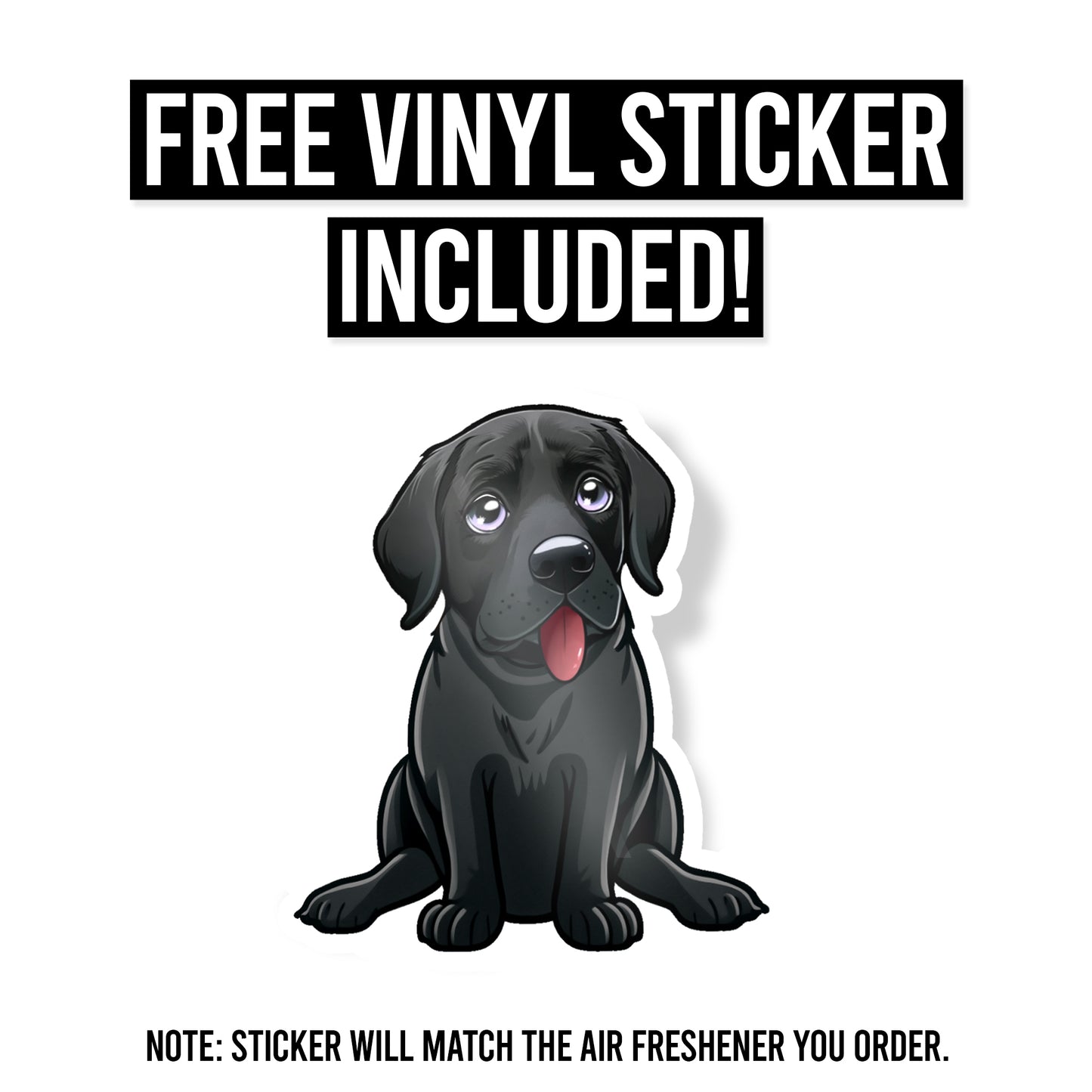 Black Labrador Retriever Air Freshener + Vinyl Decal