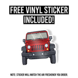Jeep Wrangler Air Freshener + Vinyl Decal