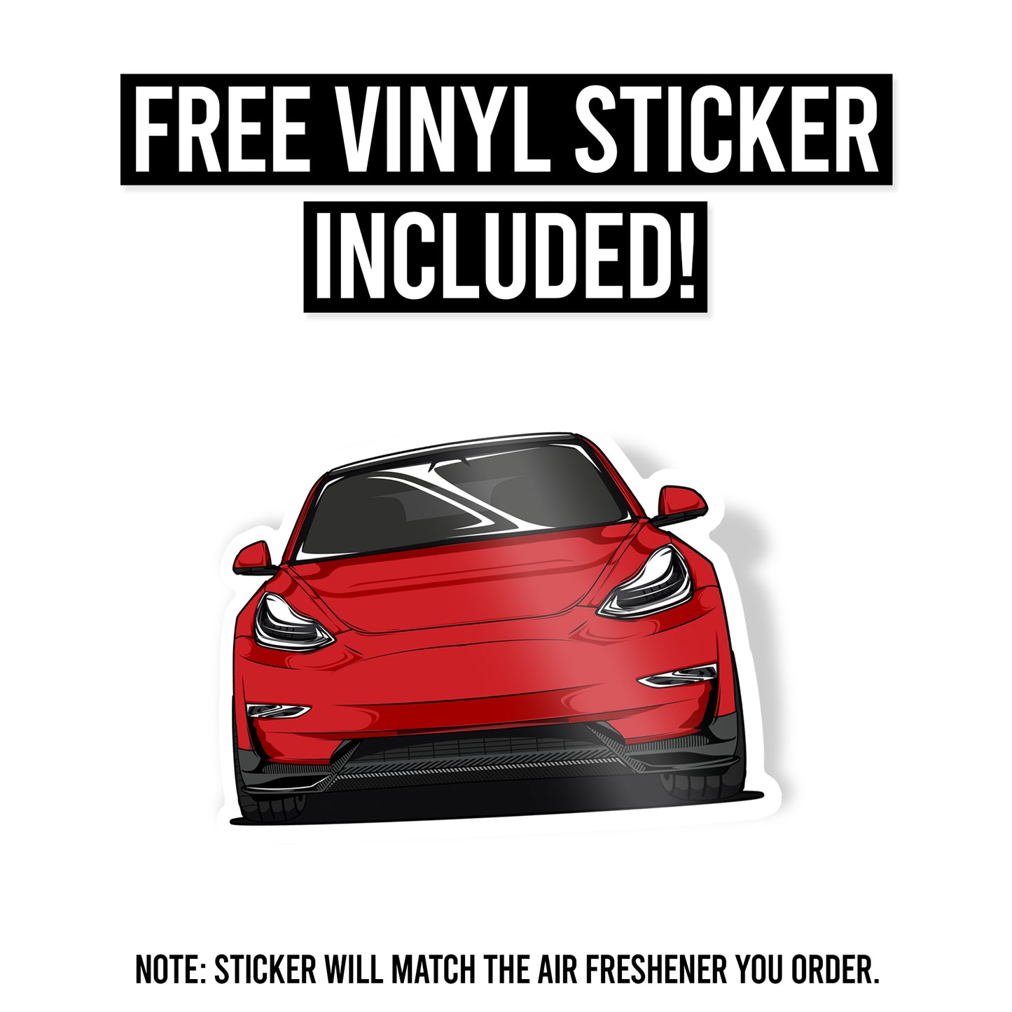 Tesla Model 3 Air Freshener + Vinyl Decal