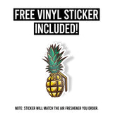 Pineapple Grenade Air Freshener + Vinyl Decal