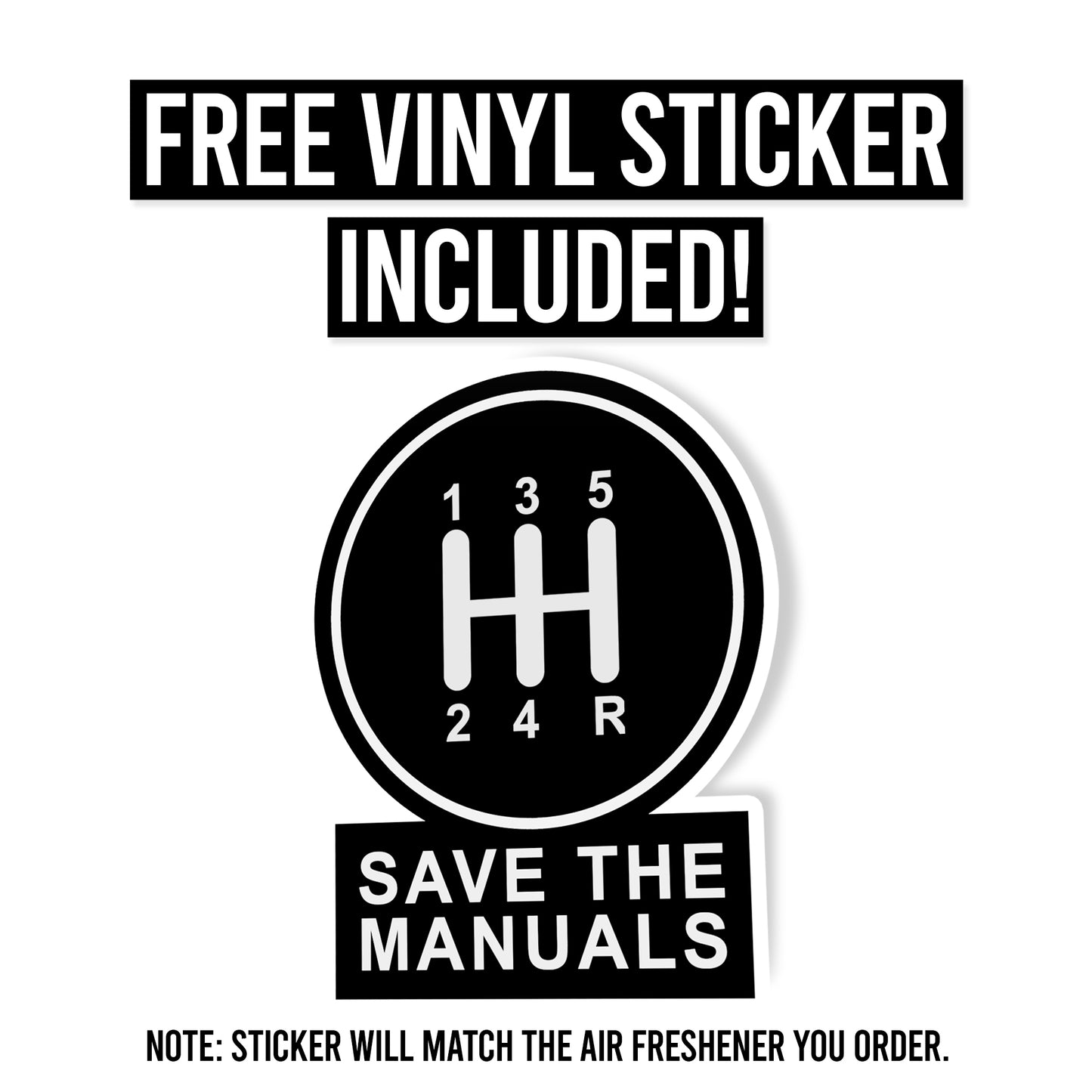 Save the Manuals Air Freshener + Vinyl Decal