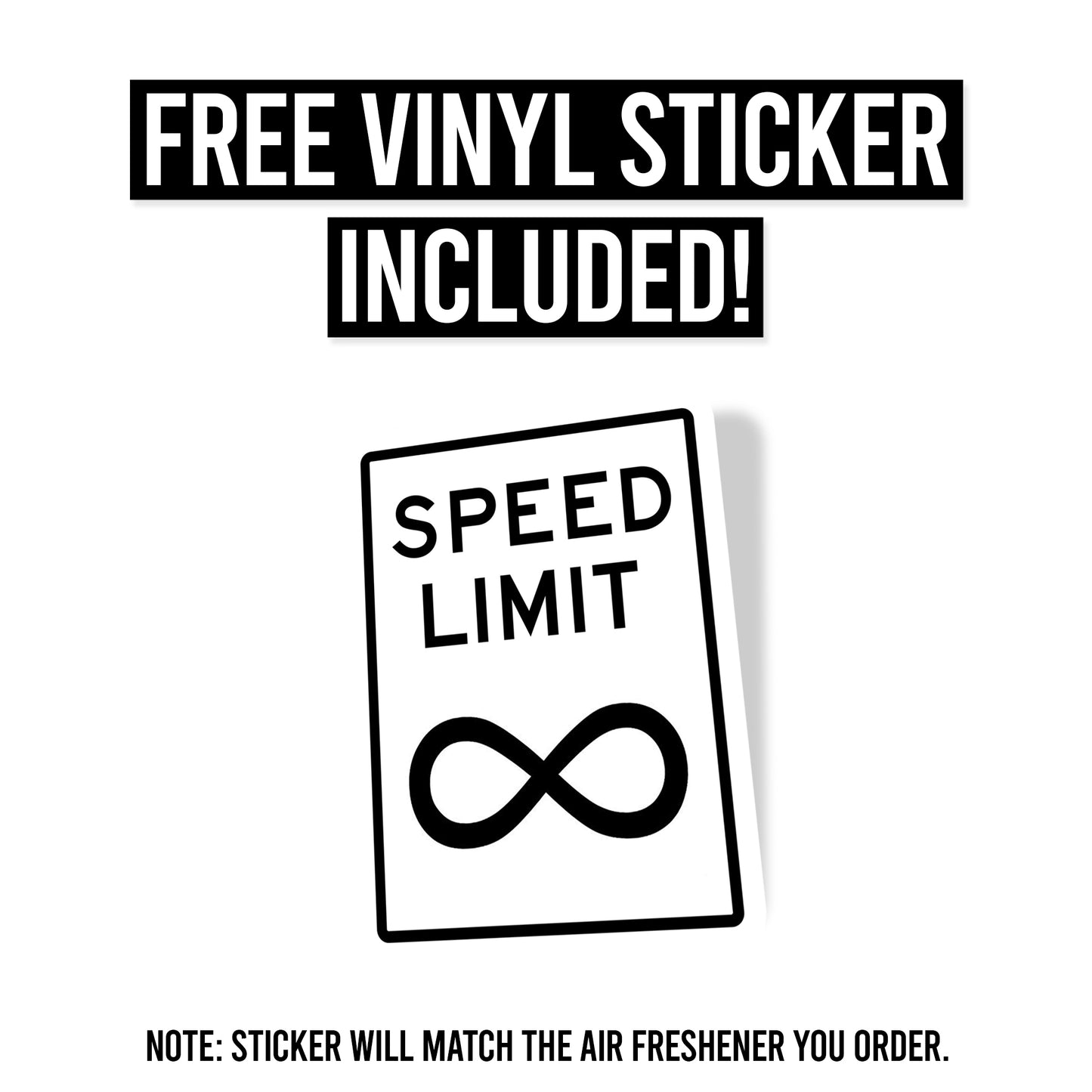 No Speed Limit Air Freshener + Vinyl Decal