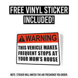 Warning Frequent Stops Air Freshener + Vinyl Decal