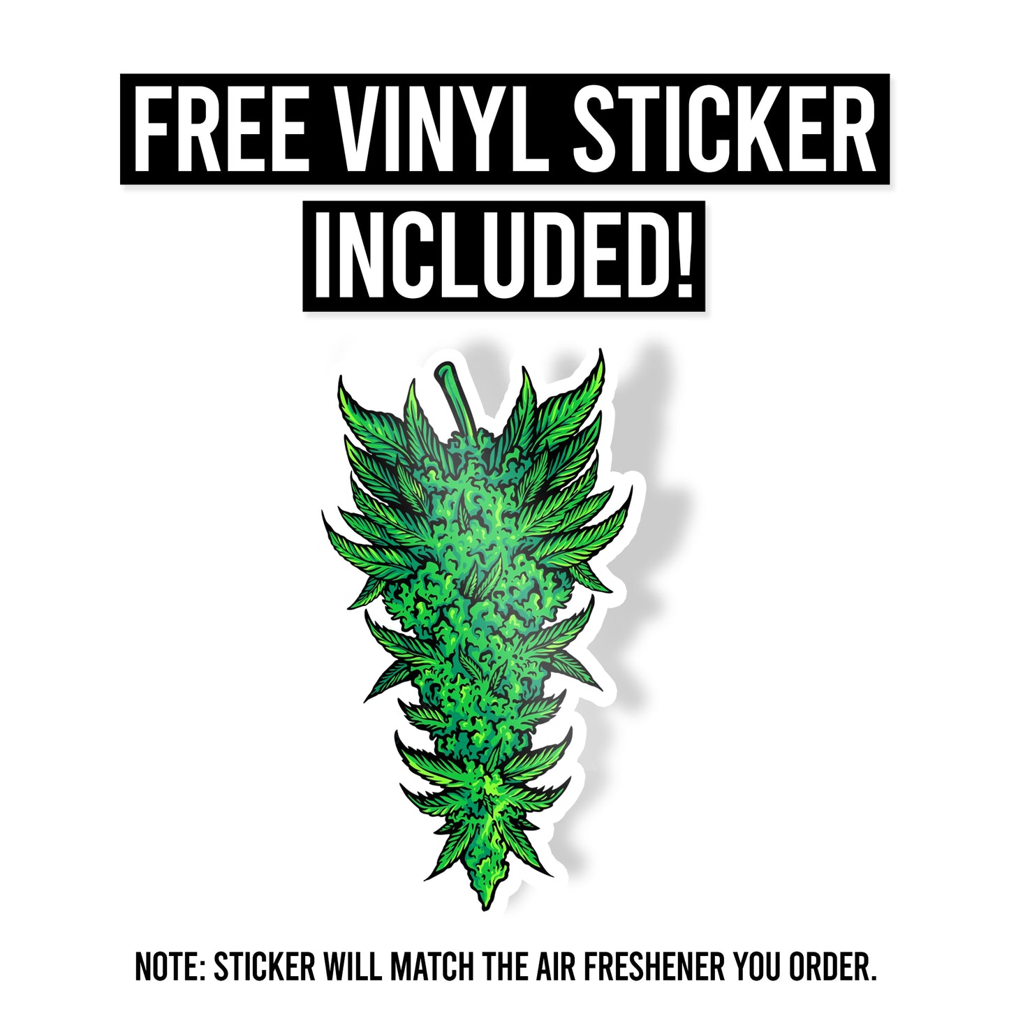 Marijuana Weed Cannabis Air Freshener + Vinyl Decal