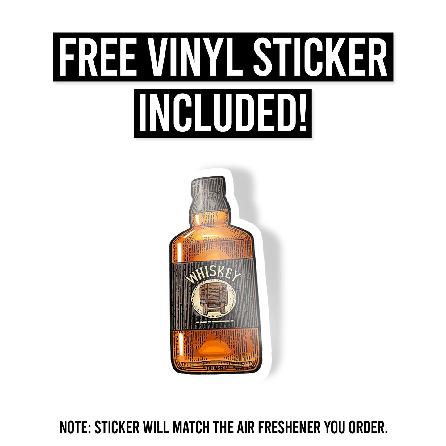 Whiskey Bottle Air Freshener + Vinyl Decal