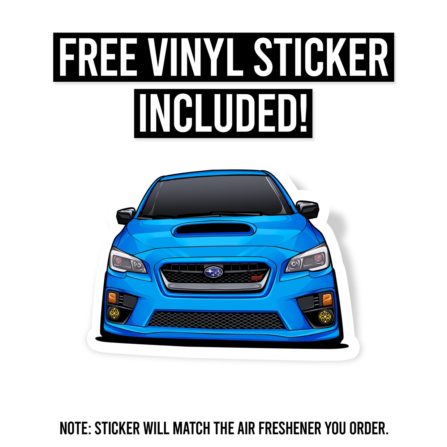 Subaru WRX STI Air Freshener + Vinyl Decal